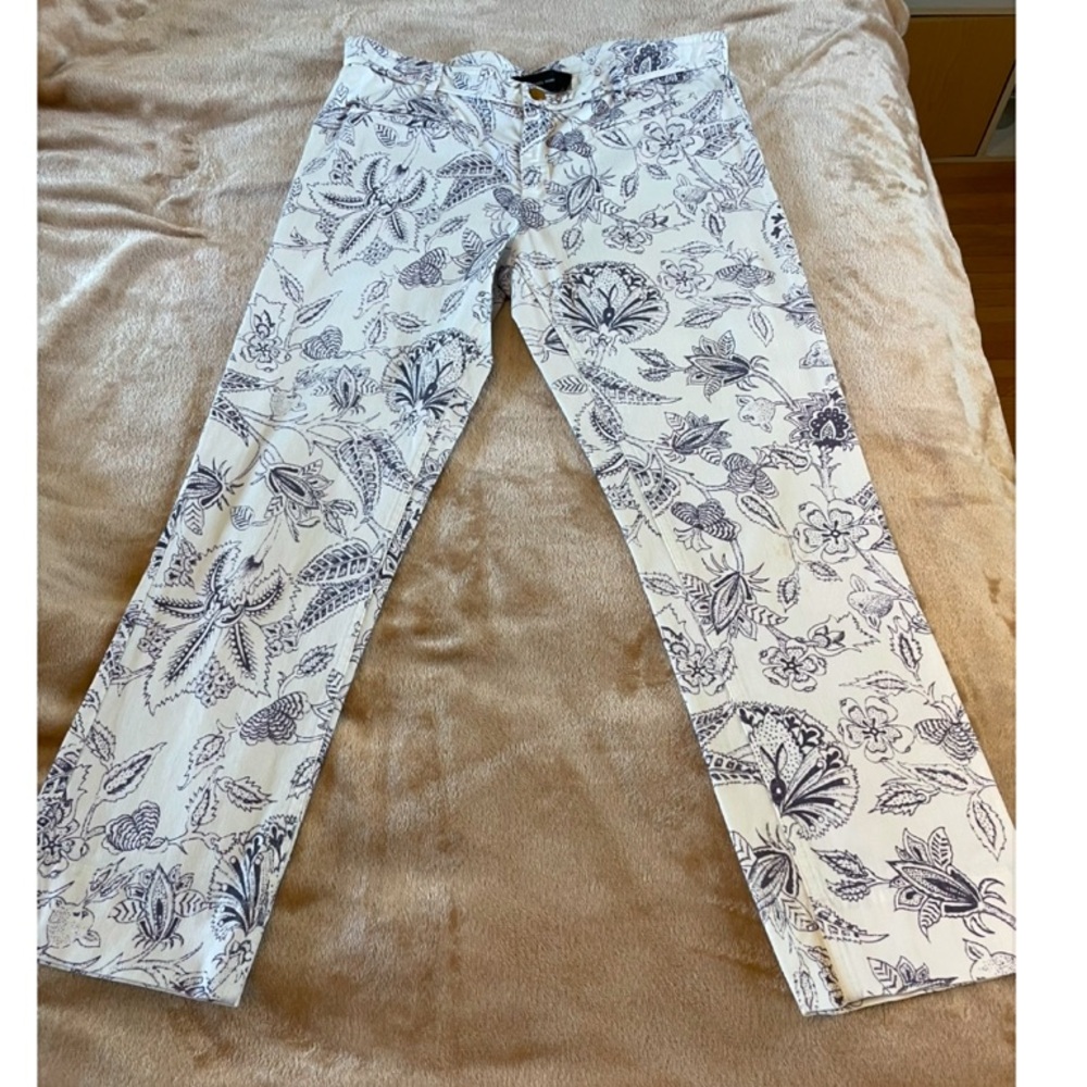Isabel Marant Floral Print Navy/White Jeans 40/8